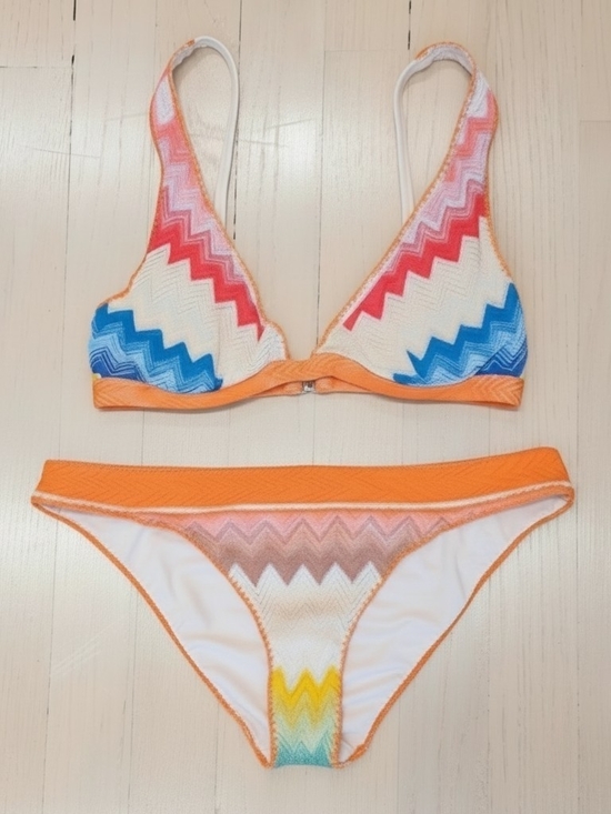 Missoni Other - Missoni Mare Orange Multi Zigzag Chevron Triangle Bikini Size IT40 S